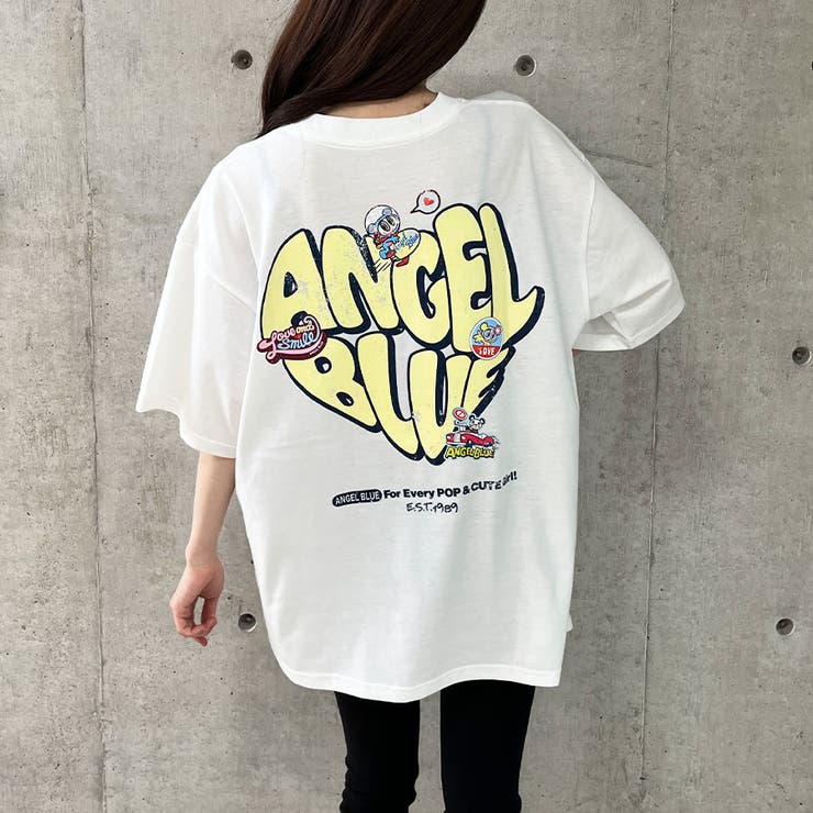 みみみ レディース Tシャツ T-ANGIE M ロゴ刺繍 フレンチスリーブ Tシャツ[品番：AZ000004301]｜andme
