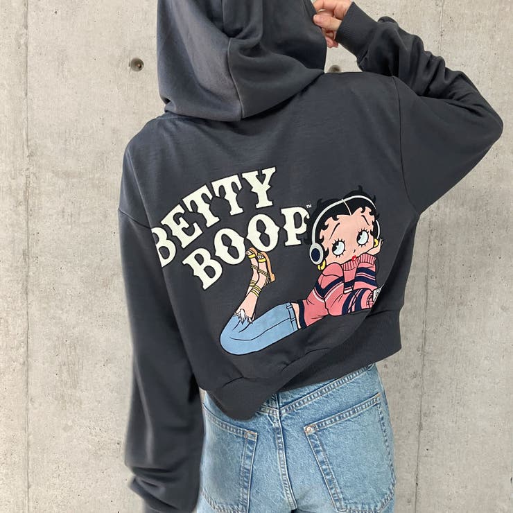 BETTY BOOP/ショート丈ZIPパーカー[品番：MJNW0003366]｜me Jane