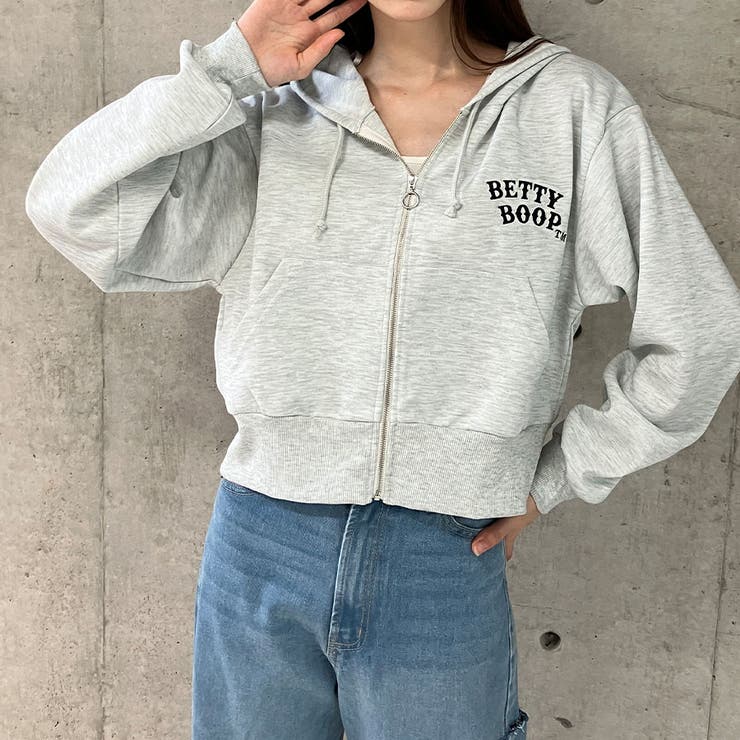 BETTY BOOP/ショート丈ZIPパーカー[品番：MJNW0003366]｜me Jane（ミー