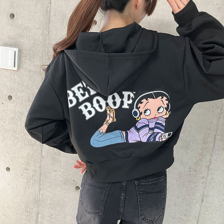 BETTY BOOP/ショート丈ZIPパーカー[品番：MJNW0003366]｜me Jane