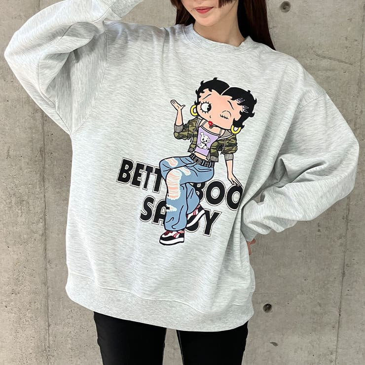 BETTY BOOP/オーバーサイズプリントトレーナー[品番