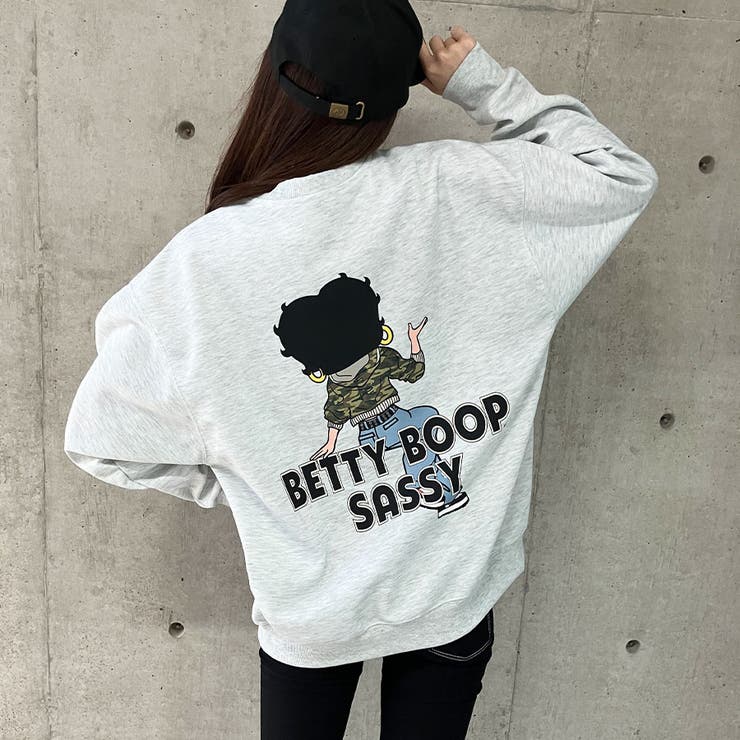 BETTY BOOP/オーバーサイズプリントトレーナー[品番