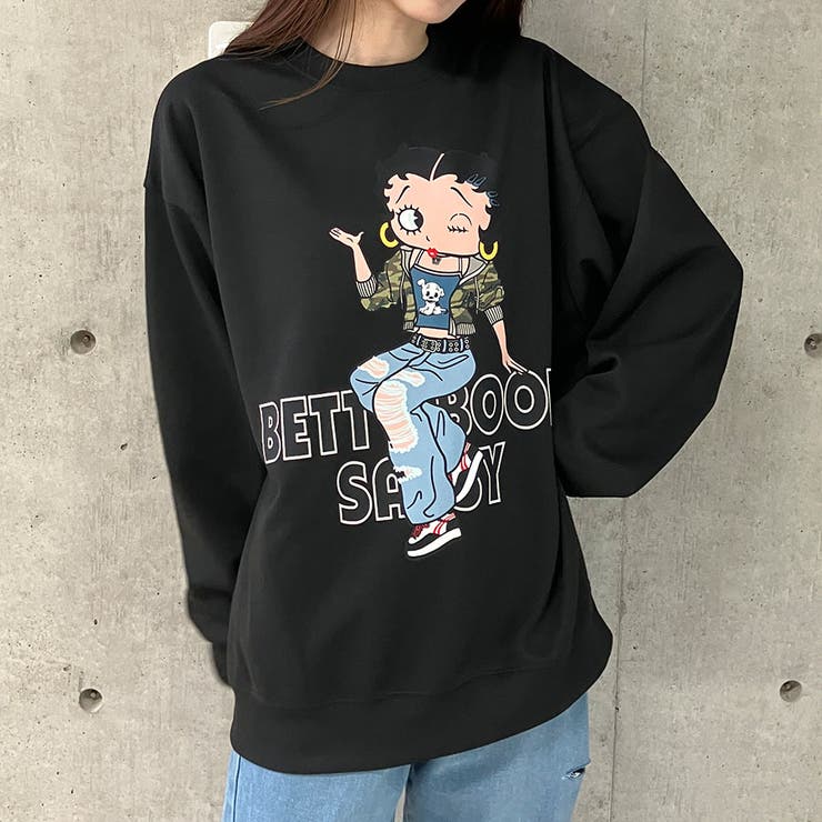 BETTY BOOP/オーバーサイズプリントトレーナー[品番