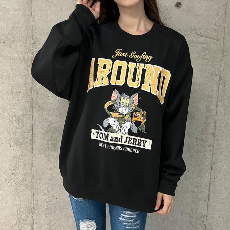 ブラック | TOM&JERRY/プリントトレーナー | me Jane