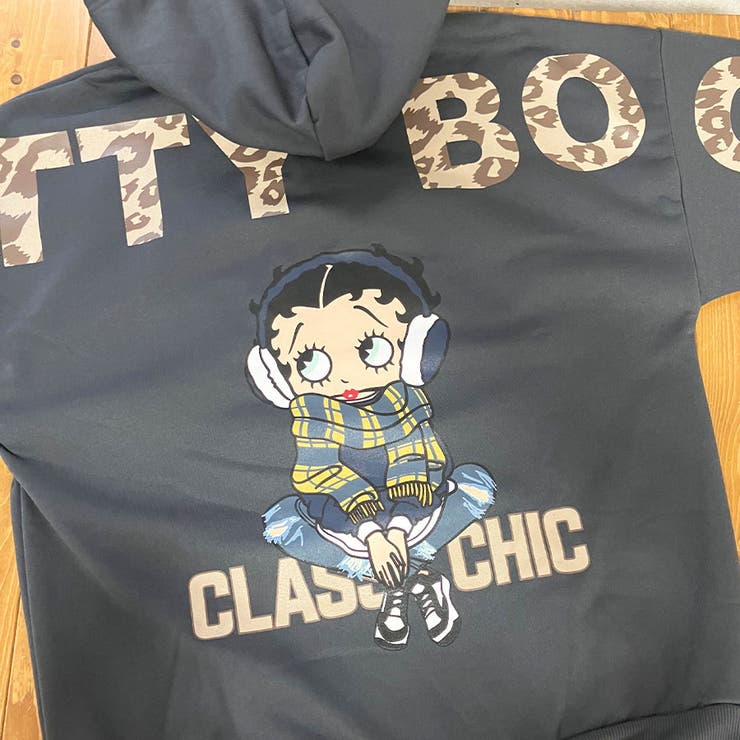 チャコールグレー | BETTY BOOP/裏起毛プルパーカー | me Jane