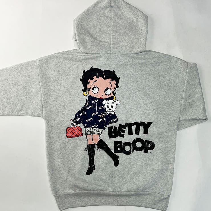 モクグレー | BETTY BOOP/裏起毛バックプリントプルパーカー | me Jane