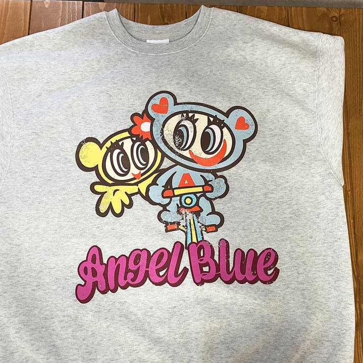 モクグレー | ANGEL BLUE/裏起毛プリントトレーナー | me Jane