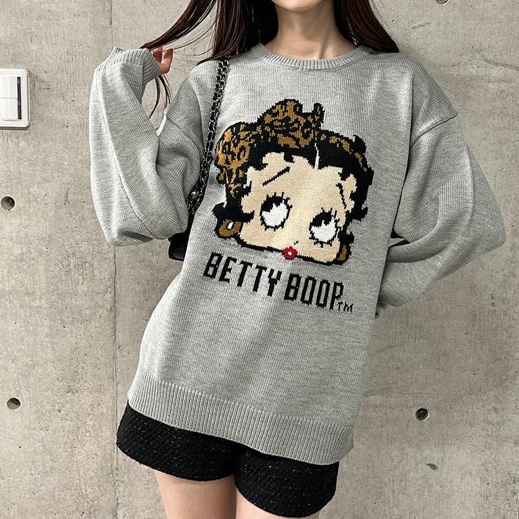 グレー | BETTY BOOP/オーバーサイズニットトップス | me Jane