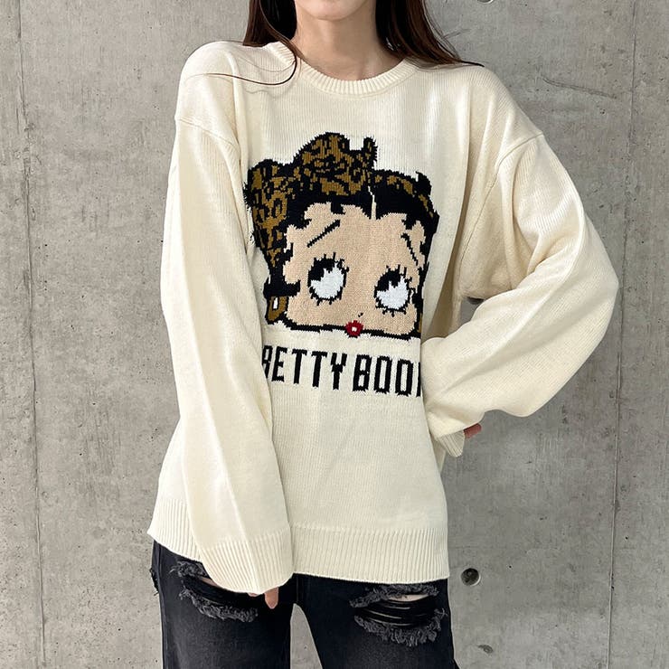 アイボリー | BETTY BOOP/オーバーサイズニットトップス | me Jane
