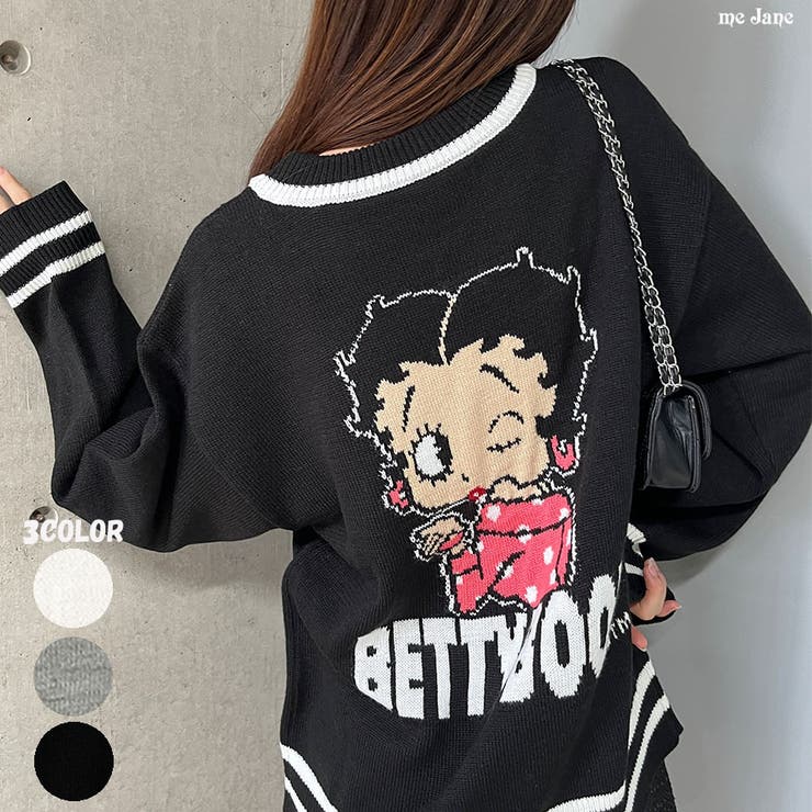 BETTY BOOP/Vネックオーバーサイズニットトップス | me Jane | 詳細画像1 