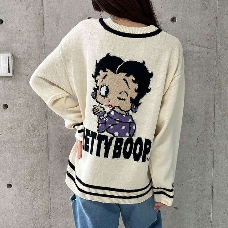 BETTY BOOP/Vネックオーバーサイズニットトップス | me Jane | 詳細画像14 