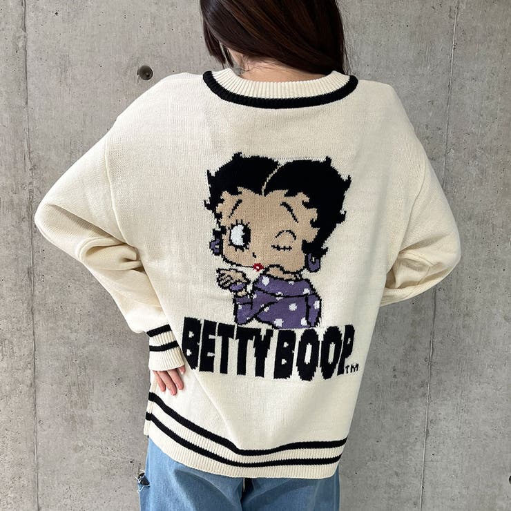 BETTY BOOP/Vネックオーバーサイズニットトップス | me Jane | 詳細画像15 