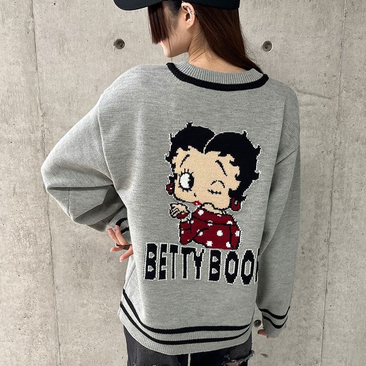 BETTY BOOP/Vネックオーバーサイズニットトップス | me Jane | 詳細画像23 