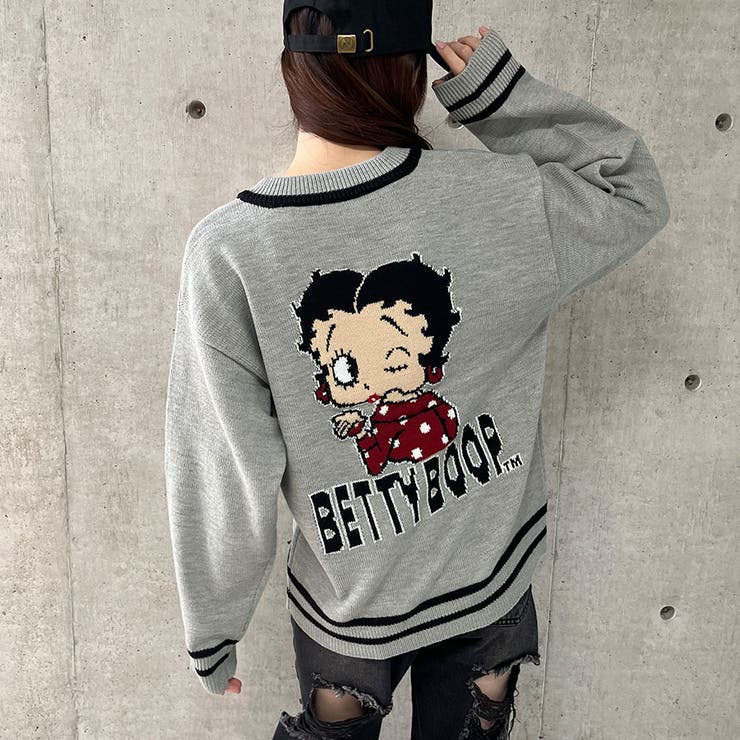 BETTY BOOP/Vネックオーバーサイズニットトップス | me Jane | 詳細画像24 