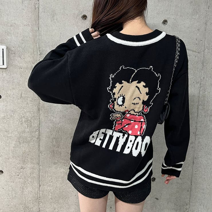 BETTY BOOP/Vネックオーバーサイズニットトップス | me Jane | 詳細画像6 