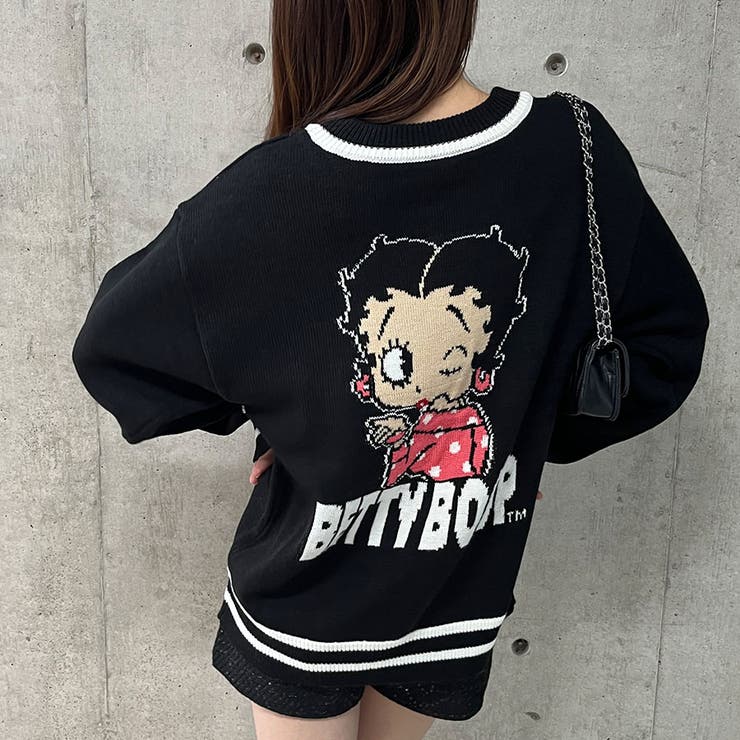 BETTY BOOP/Vネックオーバーサイズニットトップス | me Jane | 詳細画像8 