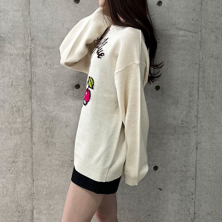 ANGEL BLUE/オーバーサイズニットトップス[品番：MJNW0003376]｜me