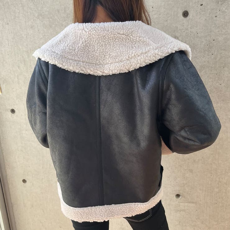 フェイクムートンビッグカラージャケット[品番：MJNW0002466]｜me Jane