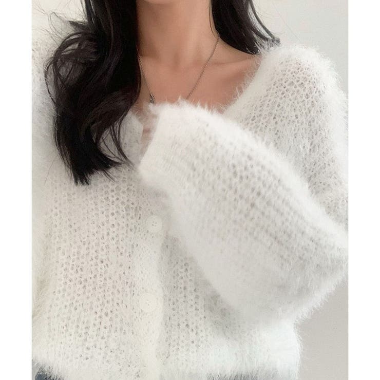 Vネックシャギーニットカーディガン | me Jane | 詳細画像14 