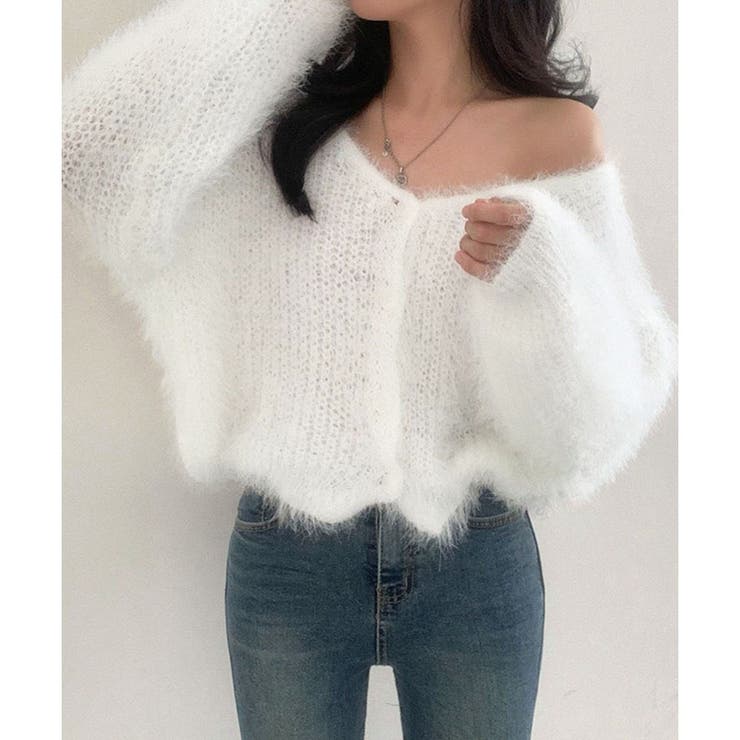 Vネックシャギーニットカーディガン | me Jane | 詳細画像15 