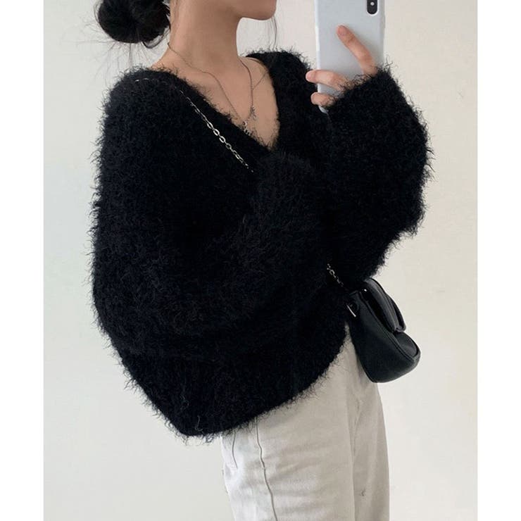 Vネックシャギーニットカーディガン | me Jane | 詳細画像16 