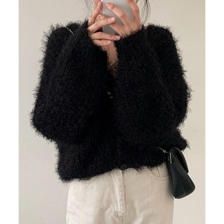 Vネックシャギーニットカーディガン | me Jane | 詳細画像17 