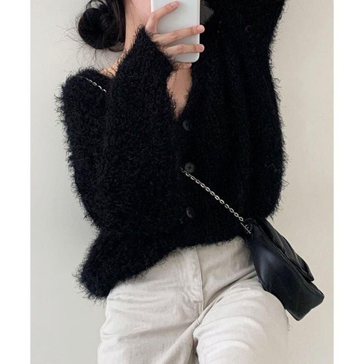 Vネックシャギーニットカーディガン | me Jane | 詳細画像18 