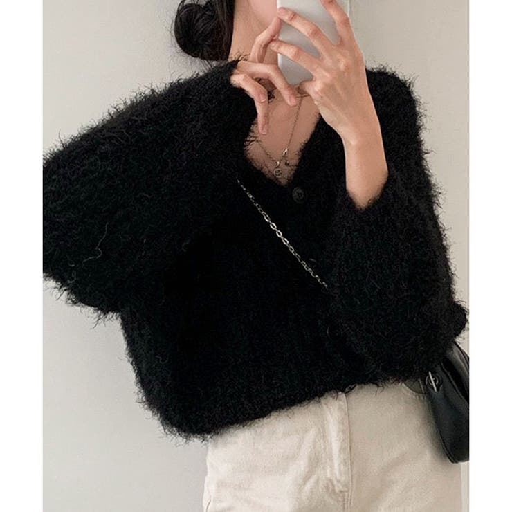 Vネックシャギーニットカーディガン | me Jane | 詳細画像19 