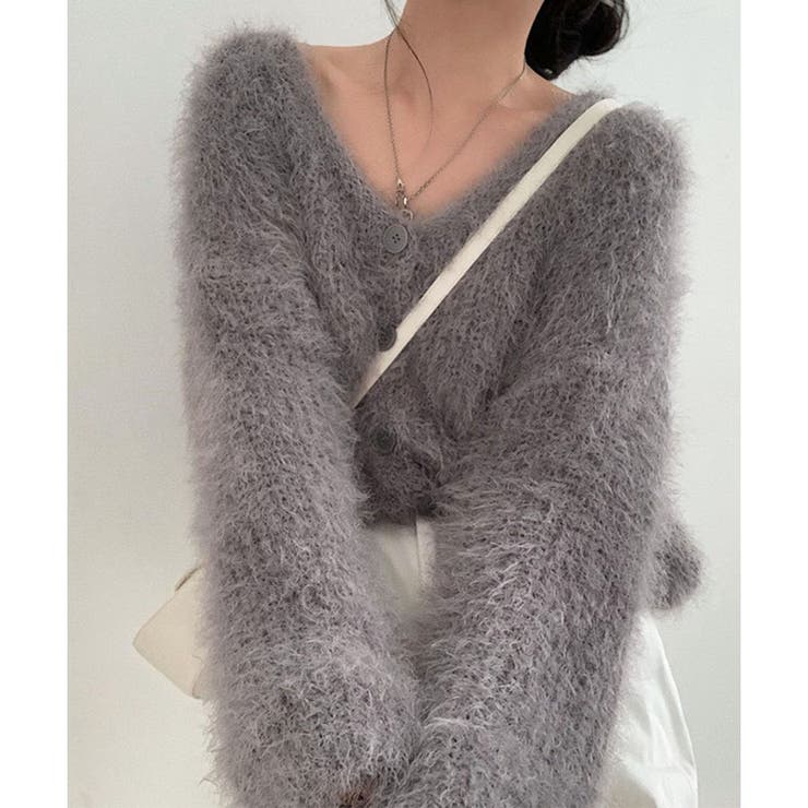 Vネックシャギーニットカーディガン | me Jane | 詳細画像5 