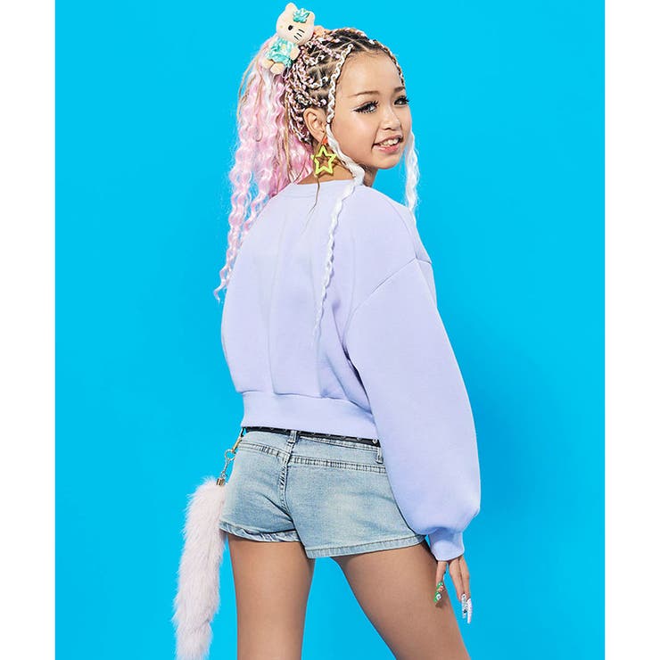 裏起毛フロントプリントショート丈トレーナー | me Jane | 詳細画像17 