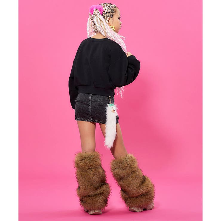 裏起毛フロントプリントショート丈トレーナー | me Jane | 詳細画像5 