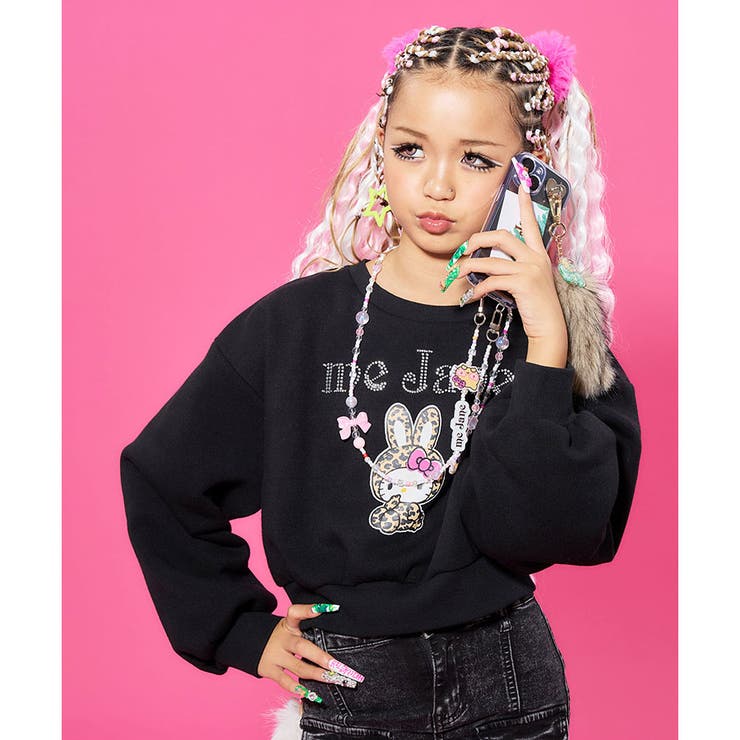 裏起毛フロントプリントショート丈トレーナー | me Jane | 詳細画像7 