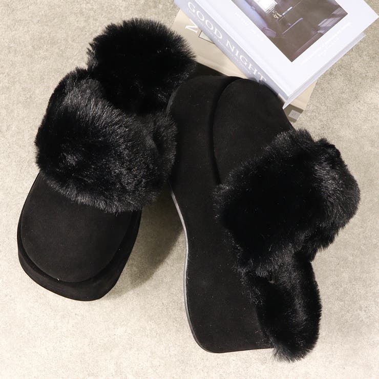 7cmヒール ワンピース セットアップ あったかムートンサンダル ☆3711