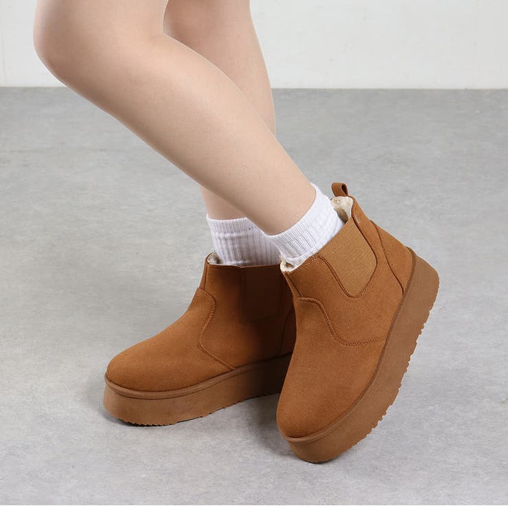 4cmソール ボア 裏起毛 厚底サイドゴアファーブーツ ☆6364 | LibertyDoll | 詳細画像6 