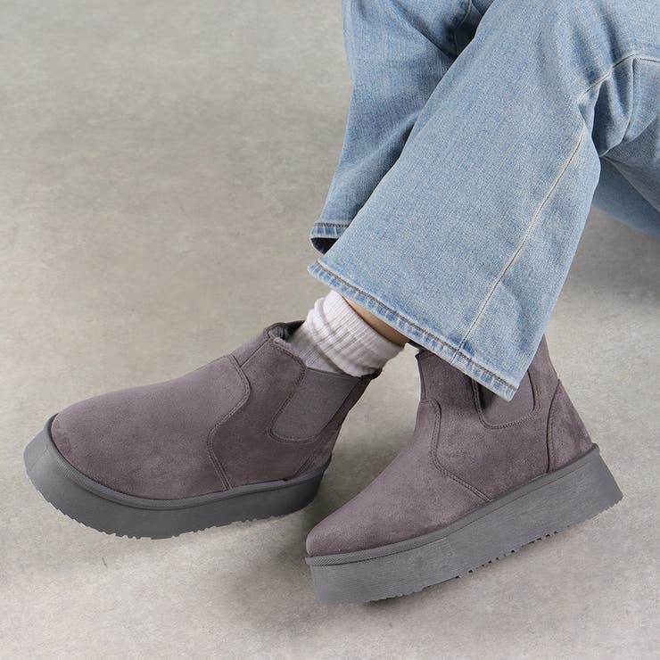 4cmソール ボア 裏起毛 厚底サイドゴアファーブーツ ☆6364 | LibertyDoll | 詳細画像7 