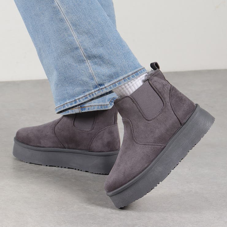 4cmソール ボア 裏起毛 厚底サイドゴアファーブーツ ☆6364 | LibertyDoll | 詳細画像8 