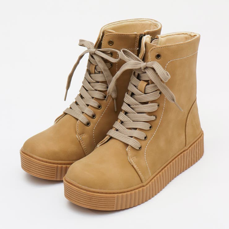 ブラウン | オフィス カジュアル レースアップブーツ ☆6400 | LibertyDoll