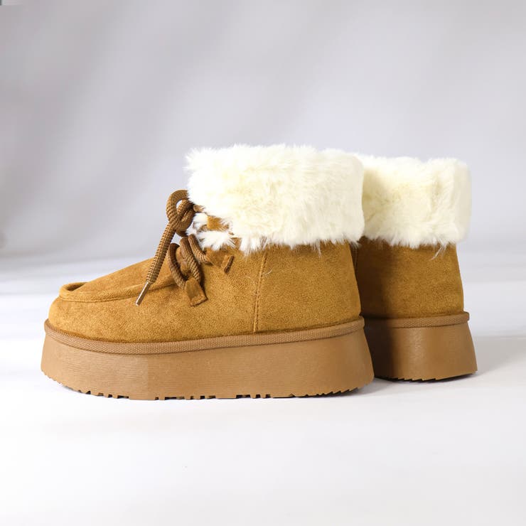 4.5cmヒール 厚底折り返しファーレースアップブーツ ☆6415 | LibertyDoll | 詳細画像5 