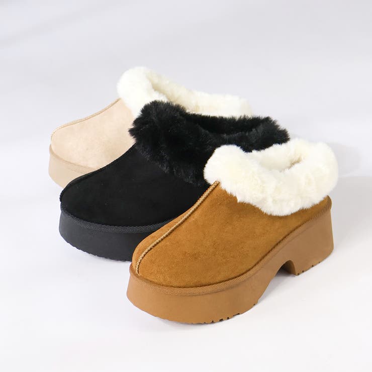 6cmヒール 裏起毛 ボア ファー 厚底ムートンスリッポン ☆6420 | LibertyDoll | 詳細画像4 