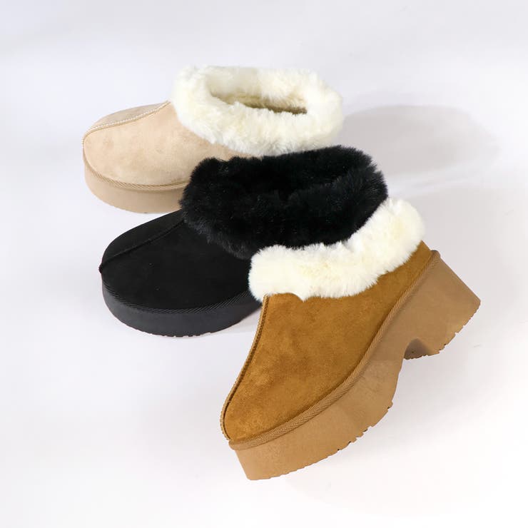 6cmヒール 裏起毛 ボア ファー 厚底ムートンスリッポン ☆6420 | LibertyDoll | 詳細画像6 