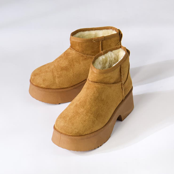 6cmヒール 裏起毛 ボア ファー 厚底 ムートンブーツ ☆6422 | LibertyDoll | 詳細画像2 