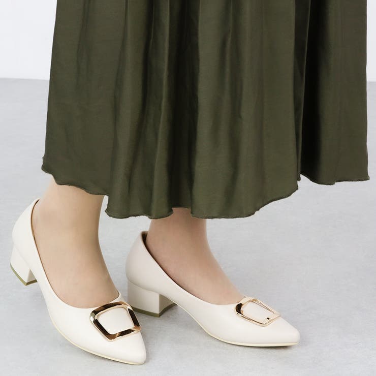 SALE【Alaia】デコルテ アーモンドトゥ パンプス アーモンドトゥバックルパンプス ☆1166[品番：SFWS0000612