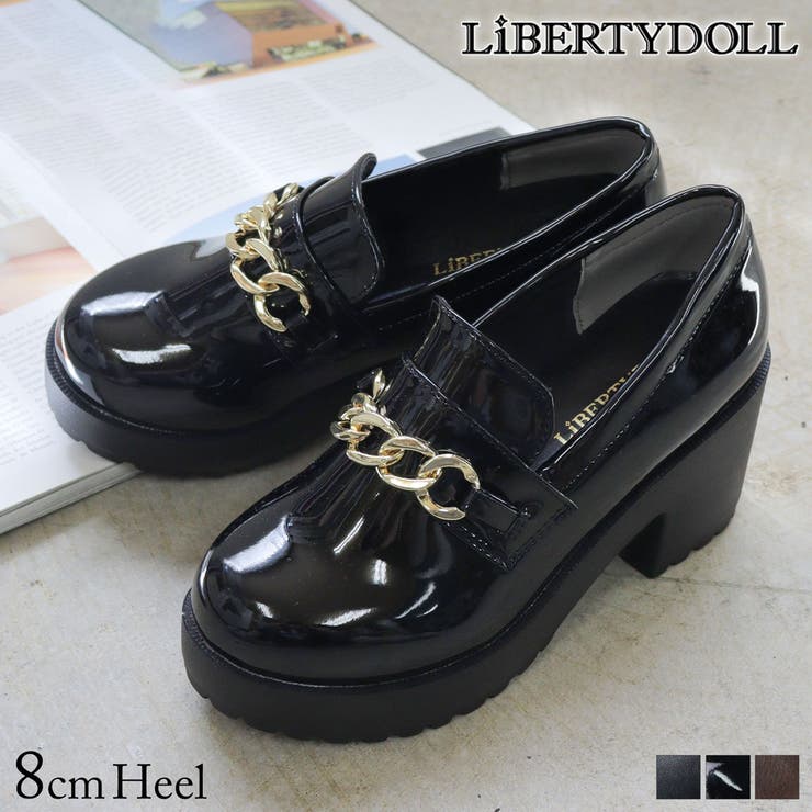 厚底ゴールドチェーンローファー154-3058 | LibertyDoll | 詳細画像1 