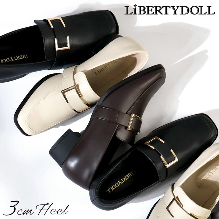 3cmヒール オフィス フォーマル スクエアビットローファー ☆3070 | LibertyDoll | 詳細画像1 