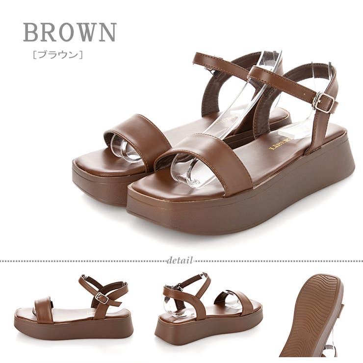 超軽量 スクエアストラップサンダル ☆4126[品番：SFWS0000497