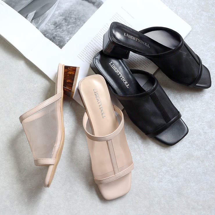 Danielle vinyl discount heeled mules