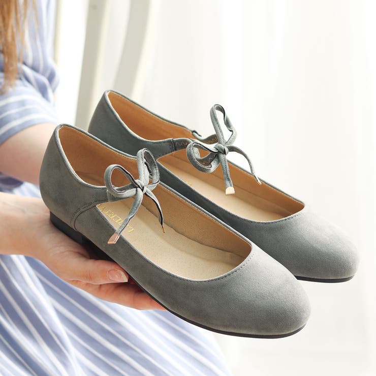 GRAY | リボンストラップバレエシューズ154-5539 | LibertyDoll