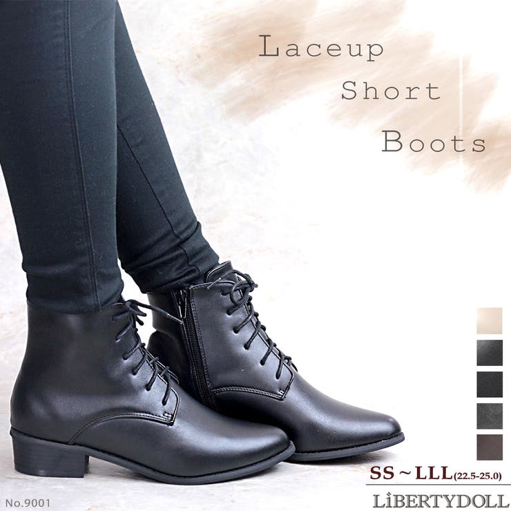 3cmヒール ワンピース 韓国ファッション レースアップブーツ ☆9001 | LibertyDoll | 詳細画像1 