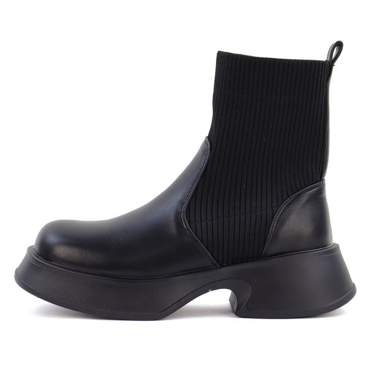 4.5cmヒール スクエア厚底リブニットブーツ ☆9136 | LibertyDoll | 詳細画像12 