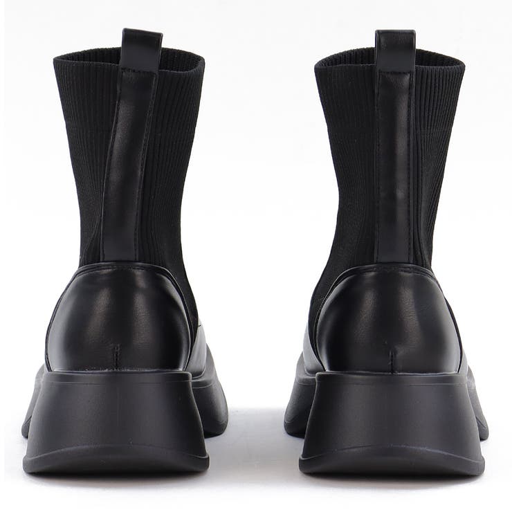 4.5cmヒール スクエア厚底リブニットブーツ ☆9136 | LibertyDoll | 詳細画像16 